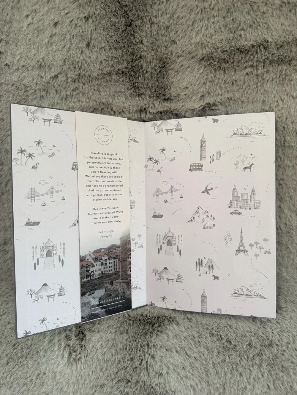 Gray Promptly Travel Journal new hardcover